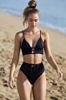 Angelsin Siyah Yüksel Bel Bikini Takım