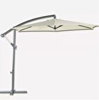 Toscana Şemsiye Beyaz - Çap: 300 cm - Şemsiye Ayak Çapı: 48 cm - Ağırlık: 14 kg