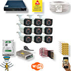 9 Kameralı Set - Hareket Algilayan 1080P Gece Görüşlü 5MP Sony Lens Güvenlik Kamerasi Seti 7808