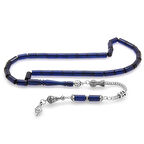 Kararmaz Metal Anadolu Desen Püsküllü Kesme Kesim Lacivert Sıkma Kehribar