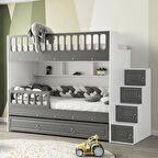 Zümrüt Yavrulu Ranza Antrasit & Beyaz Çelik Destekli MDF Membran Kaplama  %100 MDF