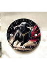 Boğa Hayvanlı Siyah Renkli Baskı Desenli Sayılı Hediyelik Ahşap Sessiz Duvar Saati 50cm