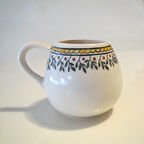 Çiçek Bordürlü Seramik Kupa