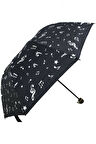 Marlux Siyah Müzik Notalı Kadın Şemsiye