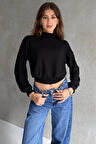 Balıkçı Yaka Dokulu Crop Bluz