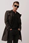 Ds Damat Regular Fit Siyah Apoletli Beli Kemerli Pardösü/Trenckot 1HF08ORT00013