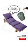 XPERMATE Pofuduk Şezlong Minderi 60x180x12Cm Su İtici,Katlanır,UV Güneş Dayanımı, Fermuar, Mor