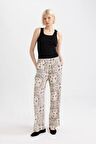 DeFacto Regular Fit Şal Desenli Viskon Plaj Pantolonu-Fall in Love C3159AX24SMER103