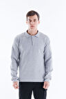 POLO YAKA GRİ SWEATSHİRT