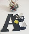 Kişiye Özel A Harfi İki Kişilik Ahşap Harf Sunumluğu