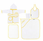 Sema Baby 5 Parça Bebek Bornoz Seti - Sarı