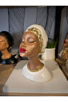 Dekoratif Afrikalı kadın büst biblo polyester