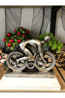 Dekoratif bisikletli adam biblo polyester