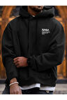 Erkek Nasa Yazı Detay Baskılı Kapüşonlu Sweatshirt