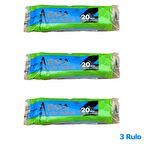 Arma Mavi Orta Boy 55 x 60 Cm. - 30 Litre Çöp Torbası Poşeti - 20 Adetlik 3 Rulo