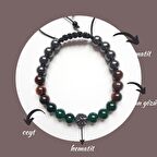 Artaril Doğal Taş Hayat Ağacı Erkek Bileklik Makrome 8 mm 