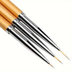 Art Tone Detay İçin 3'Lü Adet Metal Sap Fırça Seti Çizgi için Minyatür Sulu , Akrilik, Guaj, Yağlı Boya