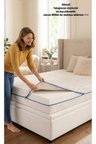 Cotton Premium Fermuarlı Yatak Kılıfı 160x200 Koruyucusu %100 Pamuklu Kılıf Kapitone Tek Kişilik