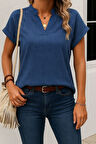 Kadın Kısa Kollu Hakim Yaka Sofya Bluz