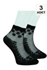 3 Adet Tül Patik Çorap - Siyah