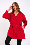 Micro Kırmızı Midi Yağmurluk & Rüzgarlık