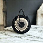 Hasır Çanta, Silindir Çanta, Tasarım Çanta, Silindir Siyah Nazar El Çantası