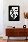 V For Vendetta Temalı Ahşap Duvar Dekoru