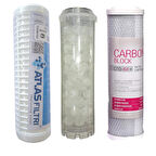 Atlas 10" Bina Girişi Ve Kuyu Suyu Arıtma 3 Lü Yedek Filtre Seti