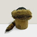 kuzu derisi orjinal tilki postu kuyruklu börk şapka