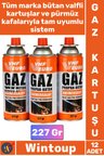 #GazKartuş Premium Pürmüz Uyumlu Güvenli Butan Propan Kamp Ocak Gazı Valfli Kartuş 227 Gram 12 Adet