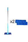 Teleskopik Uzayabilen Cam Silme Mikrofiber Bezli Çekçekli 2 Yedek Bezli