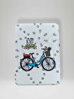 Işıltılı Bisiklet Temalı Çift Taraflı Cep Çanta Makyaj El Aynası 6cm x 9,5cm (KOD:32)