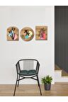 Ahşap Duvar Kabartmalı Modern 3'lü Dekor