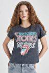 DeFacto Rolling Stones Regular Fit Bisiklet Yaka Kısa Kollu Tişört C4527AX24SMGR454