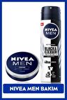 Nivea MEN Sprey Deodorant Black&White Invesible Original 150ml ve Nemlendirici Erkek Bakım Kremi 75ml