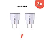 Fonri Akıllı Priz (16 AMPER) 2'li Set, Uzaktan Kontrol, Anlık Enerji Tüketim Takip, Zamanlayıcı, Tuya