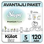 Sleepy Bio Natural Premium Plus Avantajlı Paket Külot Bez 5 Numara Junior 120 Adet