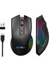 Claw's Crossfire Air V1 Kablosuz 10000 Dpi Pixart PMW3325 Sensör Makro Yazılımlı Chromatic RGB Kablosuz Gaming Mouse - Siyah (2.4G + BT + Type-C Tri Mod)