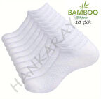 Unisex Bambu Dikişsiz Patik Çorap 10'Çift