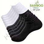 Unisex Bambu Dikişsiz Patik Çorap 10'Çift