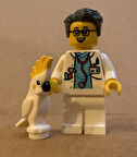 Orjinal Lego Minifigür Doctor with Parrot