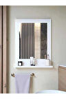 Beyaz Raflı Banyo Aynası 60x45