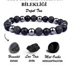  Hematit , Lav ve Onix Doğal Taşlı Bileklik