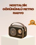 Retro Bluetooth Radyo – Nostaljik Tasarım, TF Kart ve USB Destekli