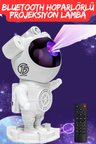 Astronot Tasarımlı Bluetooth Hoparlörlü HD Yıldız Projeksiyonlu Dekoratif Gece Lambası