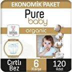 Pure Baby Organik Pamuklu 6 Numara XLarge 120'li Bebek Bezi