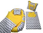 Berababy Babynest Çantalı Gri ve Sarı Model Bebek Yuvası 5 Parça Set