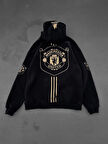 MANCHESTER U SİYAH FERMUARLI HIRKA - OVERSIZE ŞARDONLU KALİTELİ HIRKA