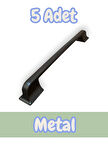 Beta Çizgili Siyah Alüminyum Metal Lüks Modern Mobilya Çekmece Mutfak Dolabı Kulpu 160mm-192mm (5 Adet)