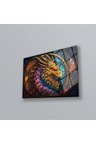 Dragon Cam Duvar Tablo , Canlı Renkler , Soyut Tablo , Temperli Cam Üzeri Baskı , Asmaya Hazır